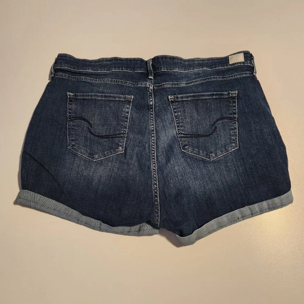 Signature‎ Levi Shorts White Label High Rise Cuffed Blue Denim Womens 20 38
